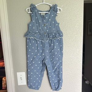 Rachel Zoe Blue Heart Print Kids Romper